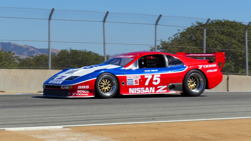 Legendary racer Steve Millen and his No 75 Nissan 300ZX take to the track in Monterey