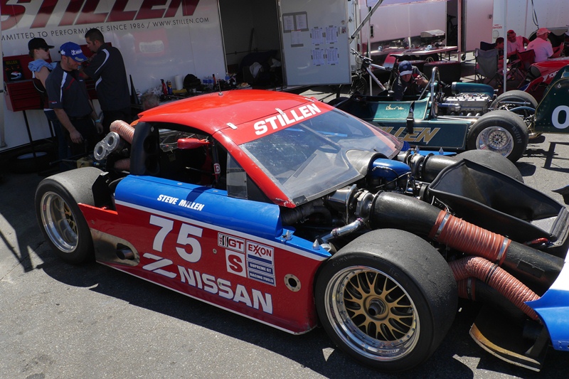 Legendary racer Steve Millen and his No 75 Nissan 300ZX take to the track in Monterey