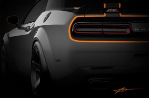 A sneak peek at the Mopar-customized Dodge Challenger, one of many Mopar-modified vehicles that will debut at the Specialty Equipment Market Association (SEMA) Show, November 3-6 at the Las Vegas Convention Center.