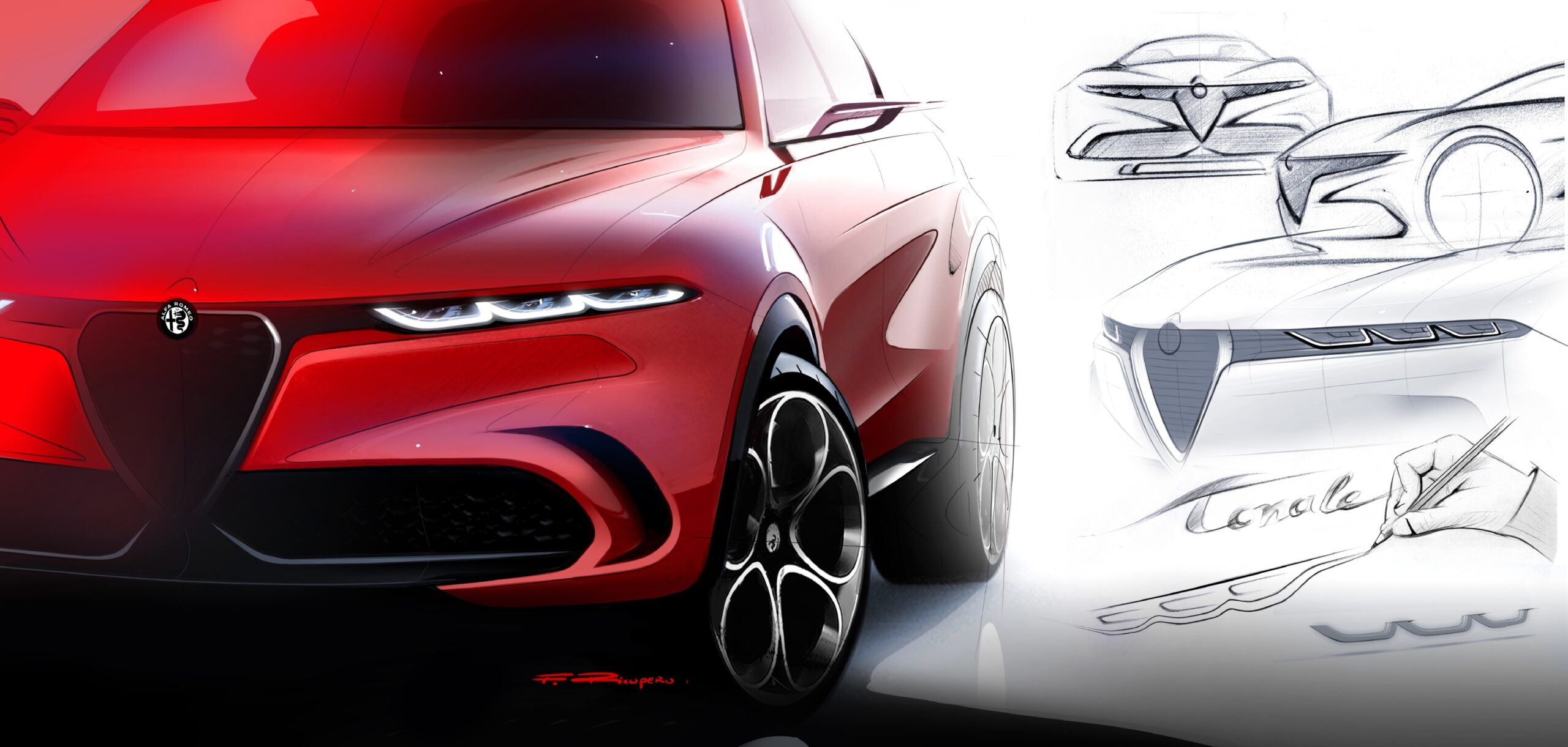 Alfa Romeo Tonale Concept rendering sketches by Centro Stile | Memo Lira