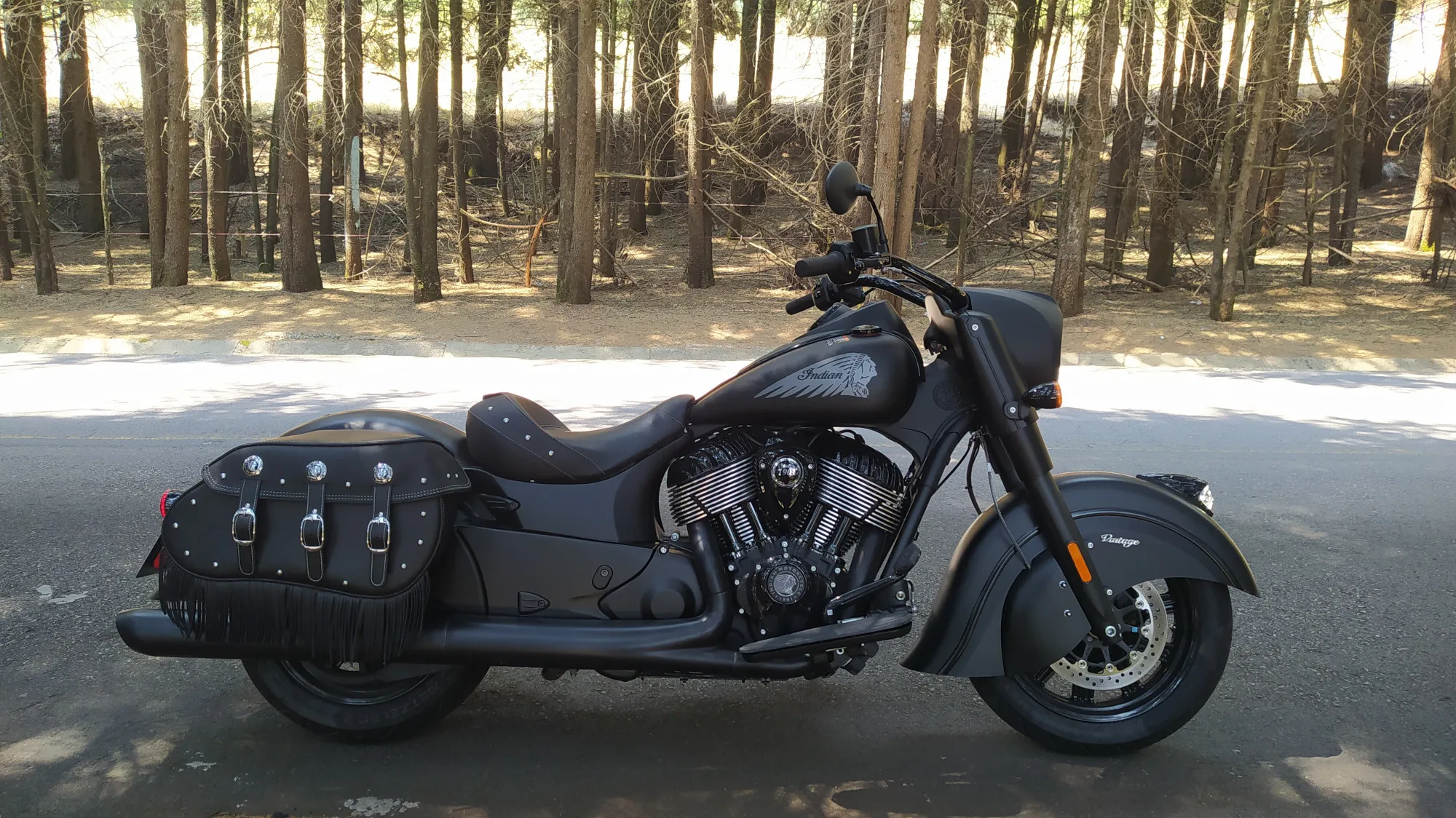 Indian Vintage Dark Horse, presencia en el asfalto