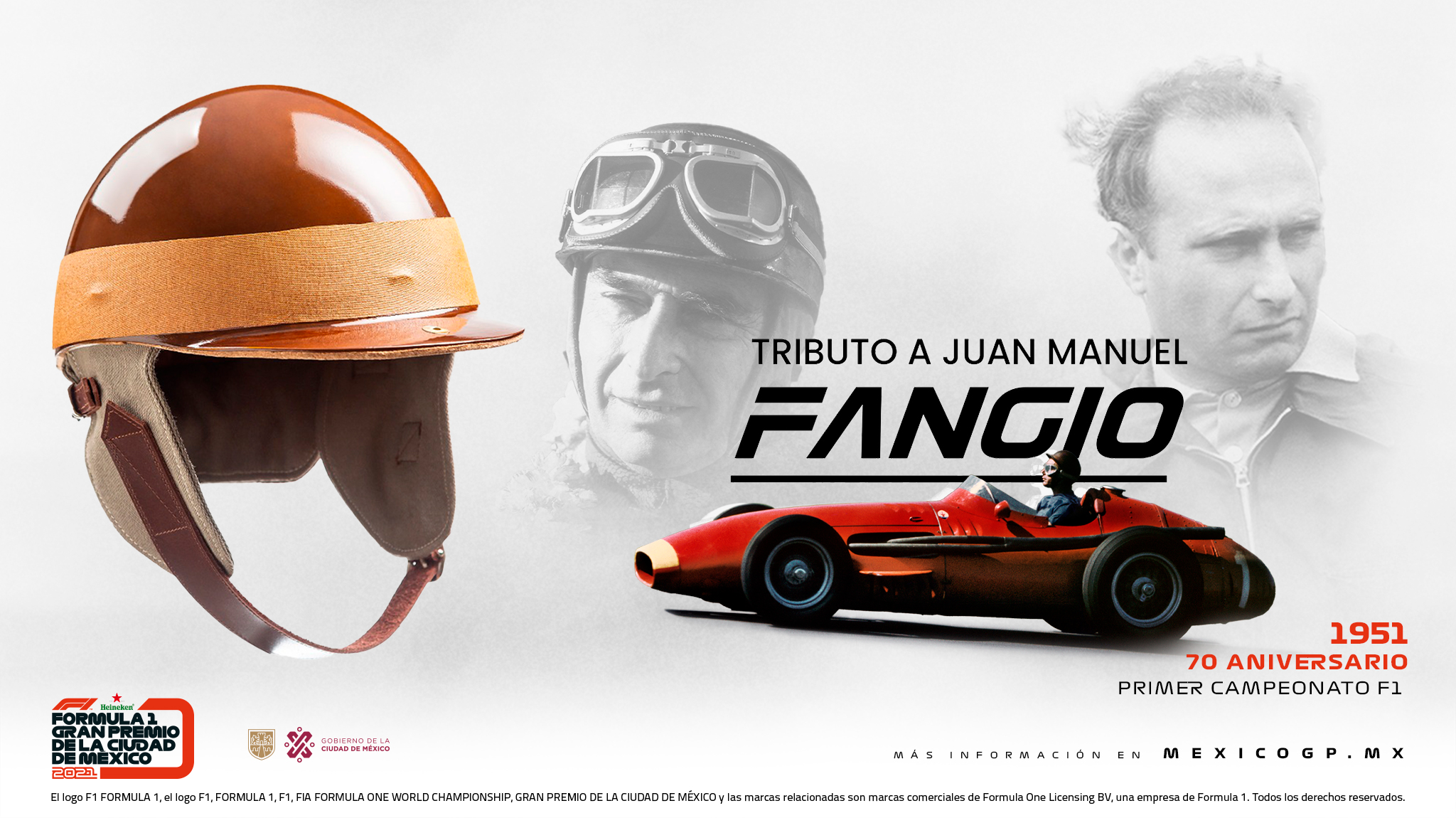 El poleman del México GP recibirá casco de Juan Manuel Fangio
