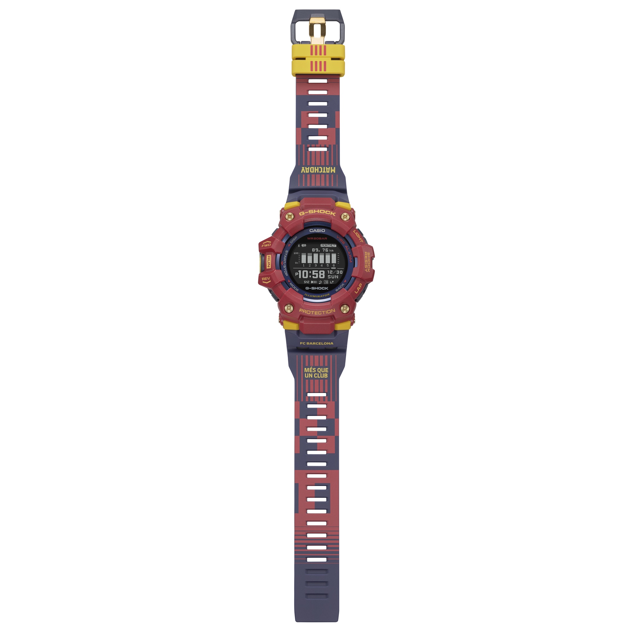 Casio G Shock FC Barcelona Colaboración Matchday GBD 100BAR 4 front