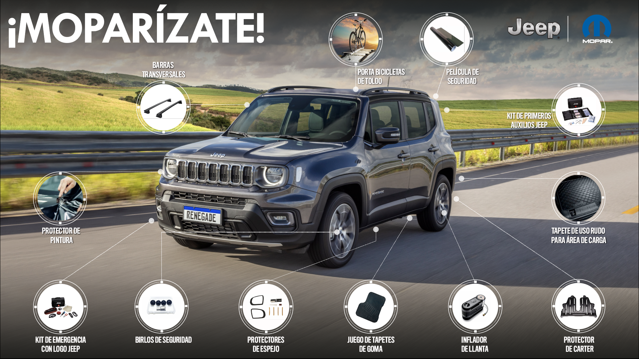 Mopar México ofrece más de 40 accesorios para el nuevo Jeep Renegade 2023
