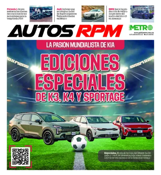 Portada suplemento Autos RPM con las ediciones especiales de Kia K3, K4 y Sportage