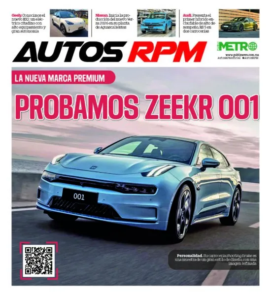 Portada Suplemento Autos RPM mostrando el nuevo Zeekr 001 en azul