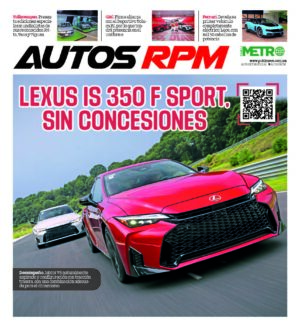 Autos RPM magazine cover with a red sports car leading a race on a track; bold headline and a QR code overlay.