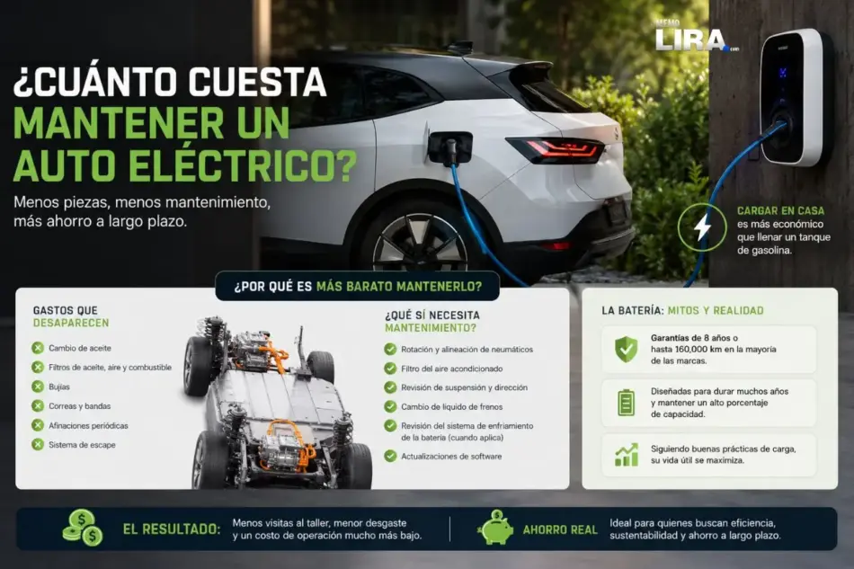 Cuánto cuesta mantener un auto eléctrico Memo Lira Comparativa entre un motor eléctrico y un motor de combustión