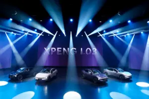 La presentación del nuevo XPENG L03, en el Showpalast de Múnich, Alemania.